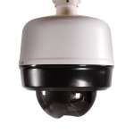 Pelco S7818L-EB1 Spectra Enhanced 7 Dome 4K 18X Environmental Pendant Black Clear bubble